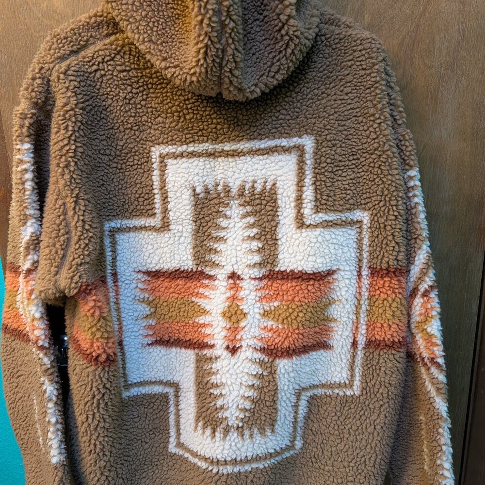 PENDLETON Women's Autumn Fleece Hooded Zip Up Size Large.